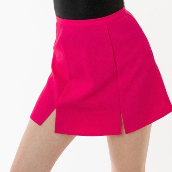 Los Angeles Apparel Black A-Line skirt with Slits - Picture 5 of 5